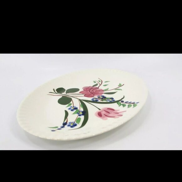 Blue Ridge Pottery Bluebell oval serving platter hand painted 11" - Picture 1 of 4
